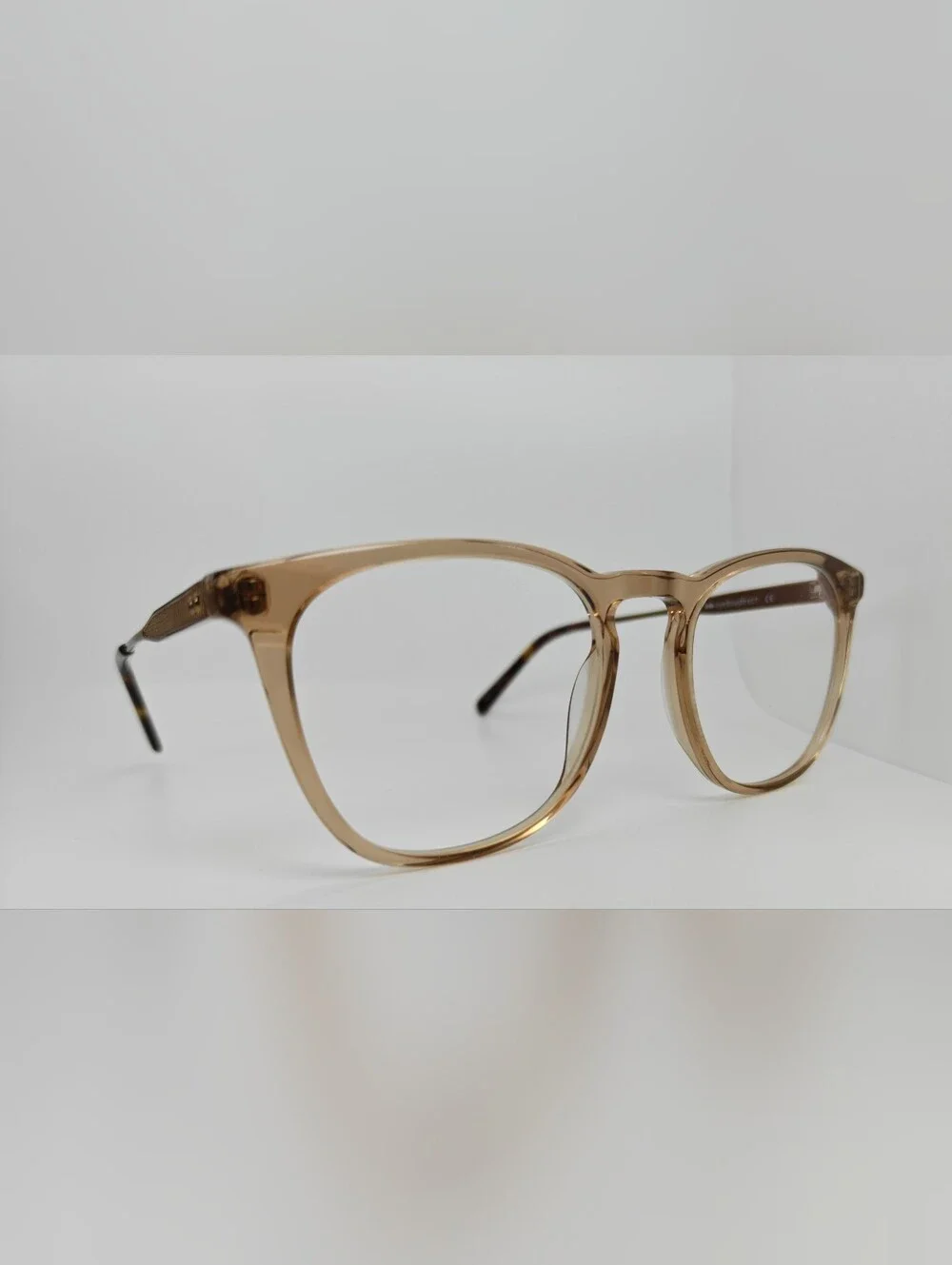 Vinyl. Transparent Brown Round Optical Glasses - Classic Clear Frame